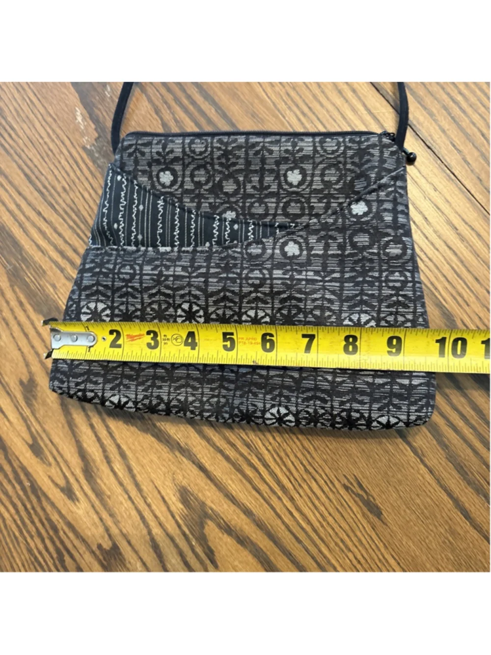 Maruca Design Pocket Bag Crossbody Zip Closure black/gray made in USA